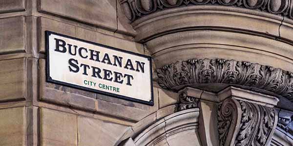 Buchanan Street city centre sign