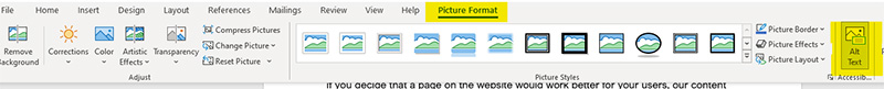 Screenshot of how to add alt-text in Microsoft Word